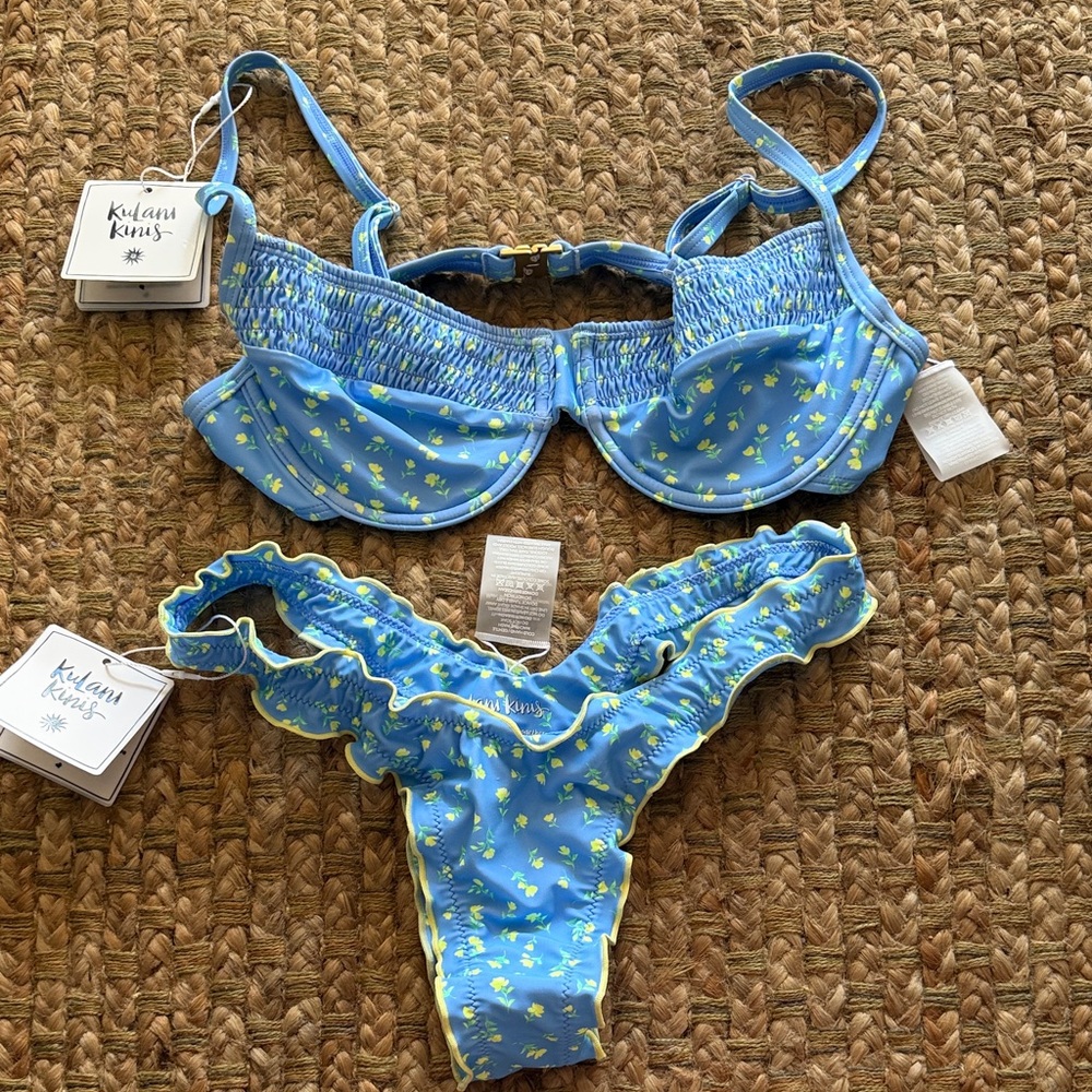 Kulani Kinis Light Blue Floral Bikini